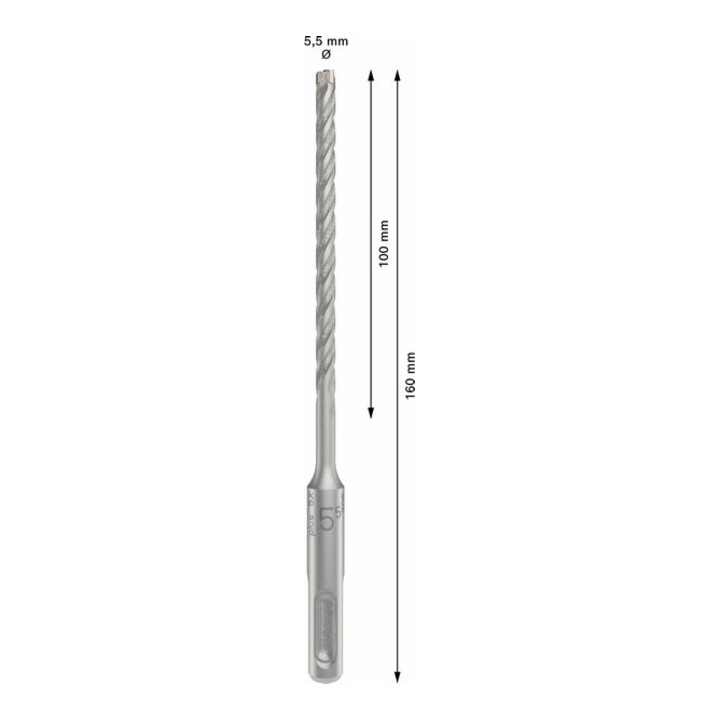 Bosch PRO SDS plus-5X Hammerbohrer, 5,5 x 100 x 160 mm