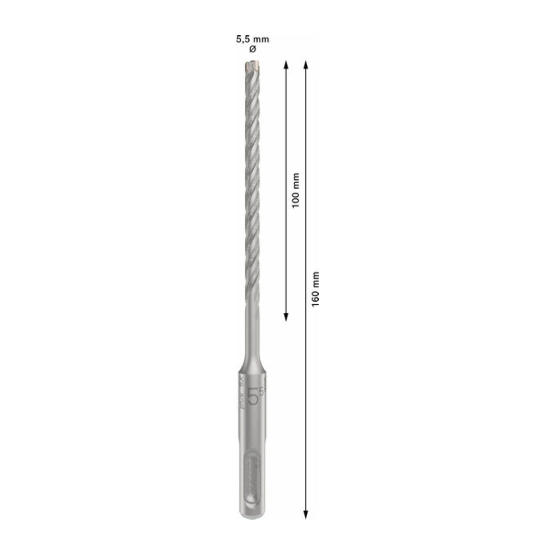 Bosch PRO SDS plus-5X Hammerbohrer, 5,5 x 100 x 160 mm