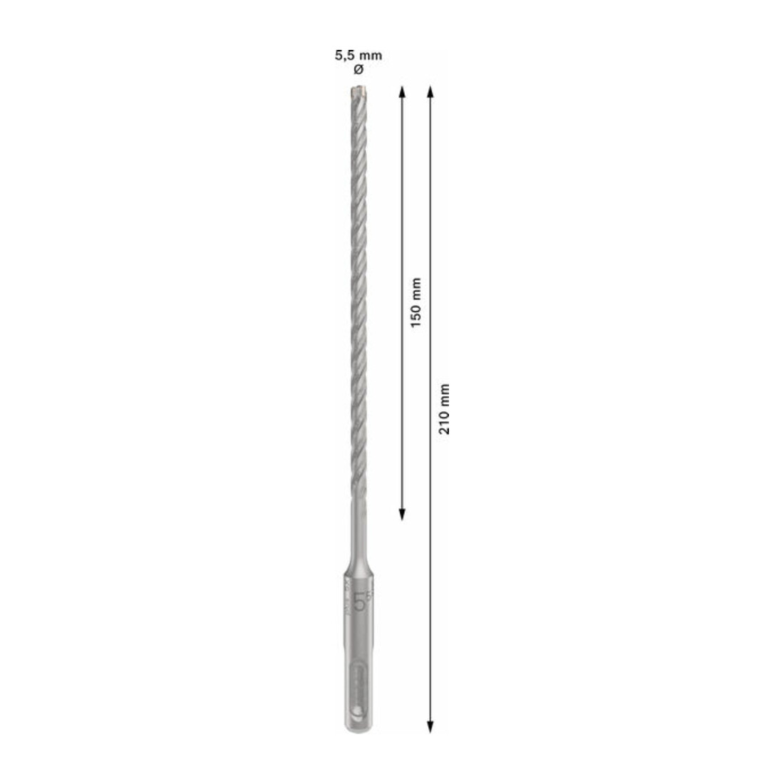 Bosch PRO SDS plus-5X Hammerbohrer, 5,5 x 150 x 210 mm