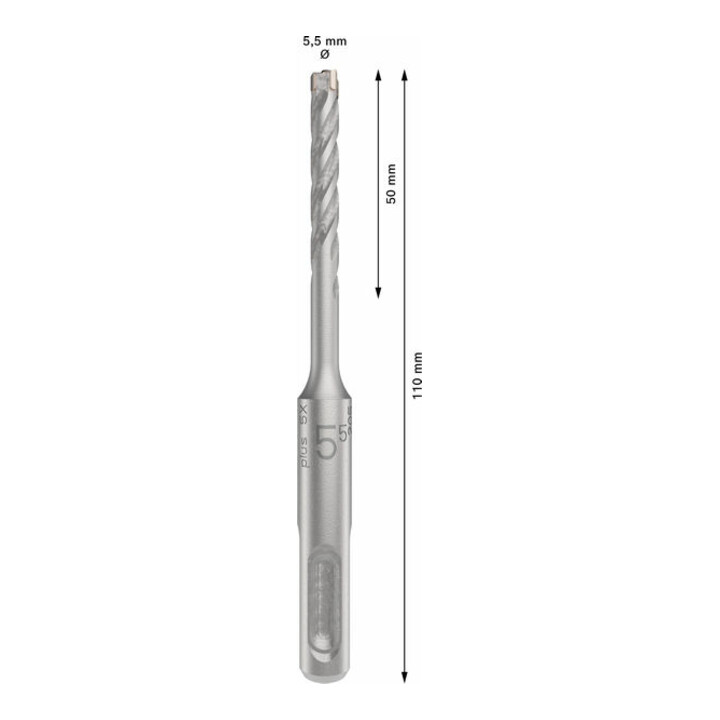 Bosch PRO SDS plus-5X Hammerbohrer, 5,5 x 50 x 110 mm