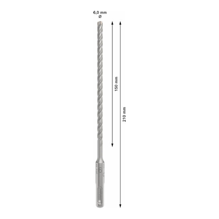 Bosch PRO SDS plus-5X Hammerbohrer, 6 x 150 x 210 mm