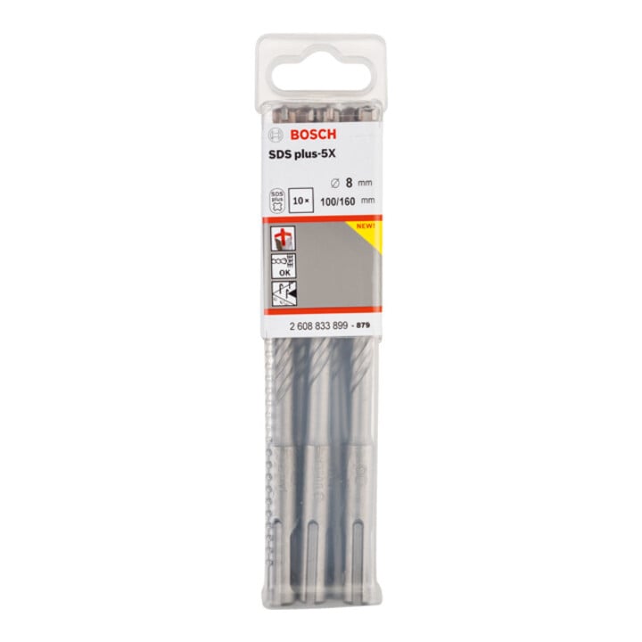 Bosch PRO SDS plus-5X Hammerbohrer, 8 x 100 x 160 mm, 10-tlg.