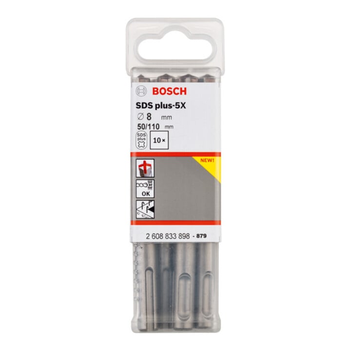 Bosch PRO SDS plus-5X Hammerbohrer, 8 x 50 x 110 mm, 10-tlg.