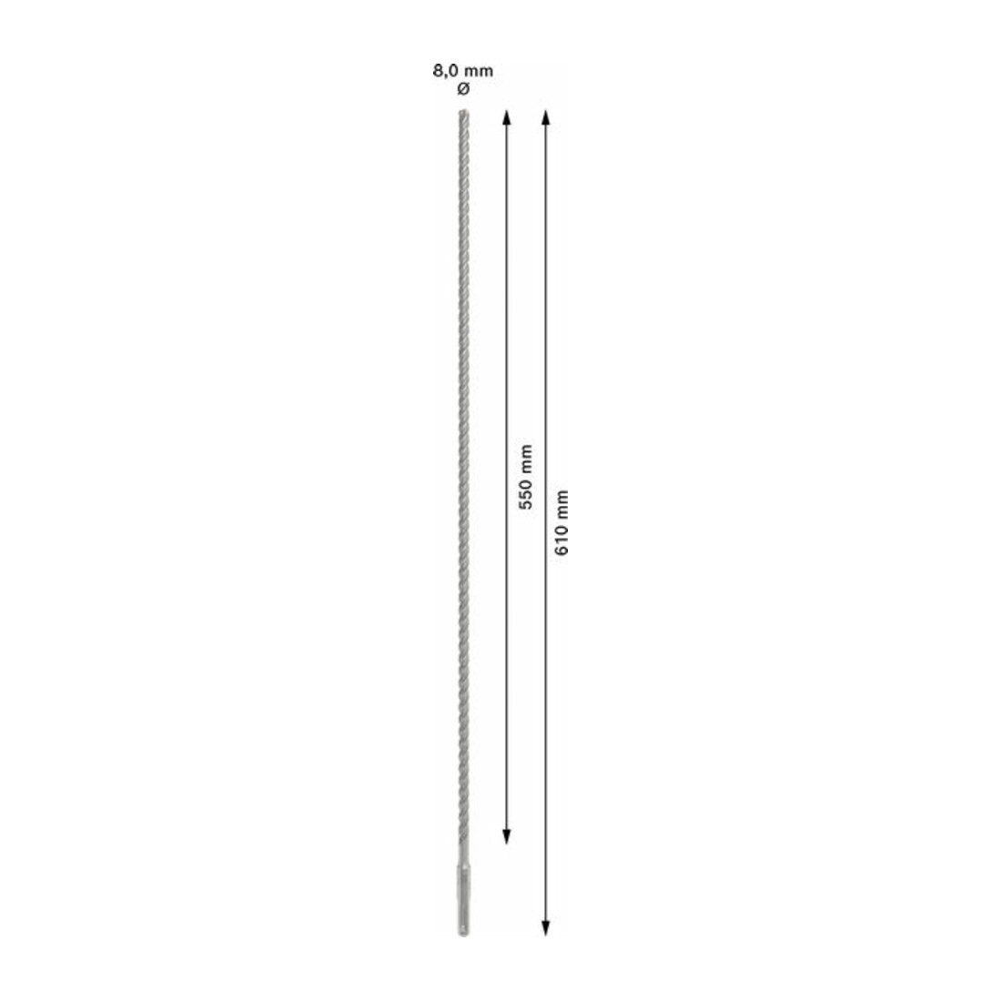 Bosch PRO SDS plus-5X Hammerbohrer, 8 x 550 x 610 mm