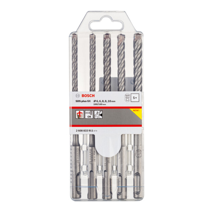 Bosch PRO SDS plus-5X Hammerbohrer-Set, 6/6/8/8/10 mm, 5-tlg.