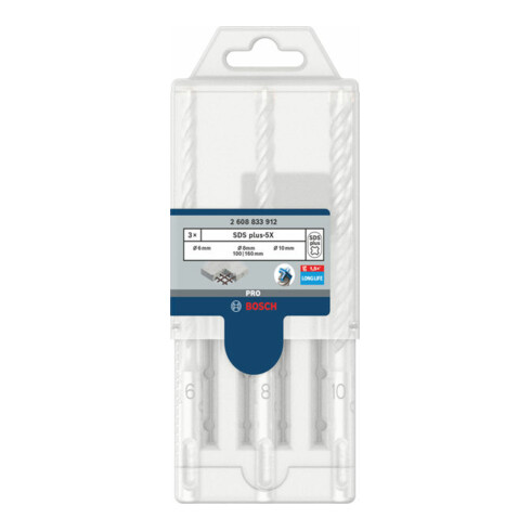 Bosch PRO SDS plus-5X Hammerbohrer-Set, 6/8/10 mm, 3-tlg.