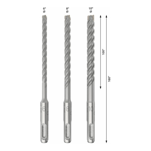 Bosch PRO SDS plus-5X Hammerbohrer-Set, 6/8/10 mm, 3-tlg.
