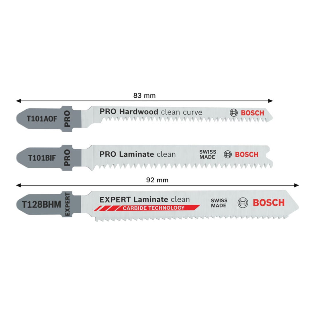 Bosch PRO Set de 15 lames de scie sauteuse pour stratifié