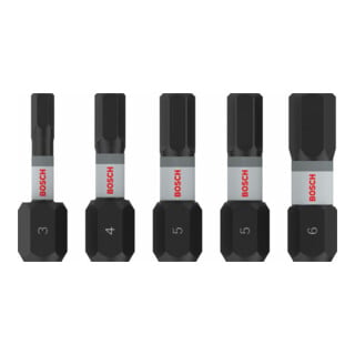 Bosch PRO Set de 5 embouts Impact H3, H4, 2 x H5, H6, 25 mm