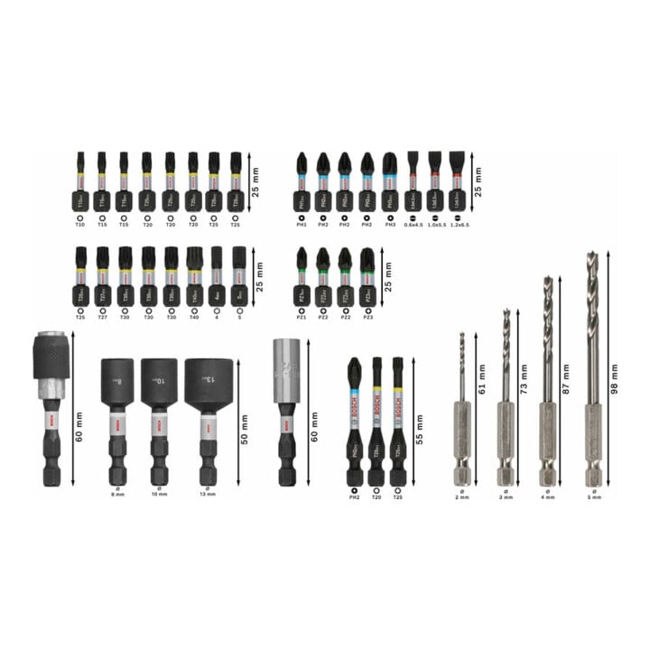 Bosch PRO Set de embouts de vissage et forets bois, 40 pcs