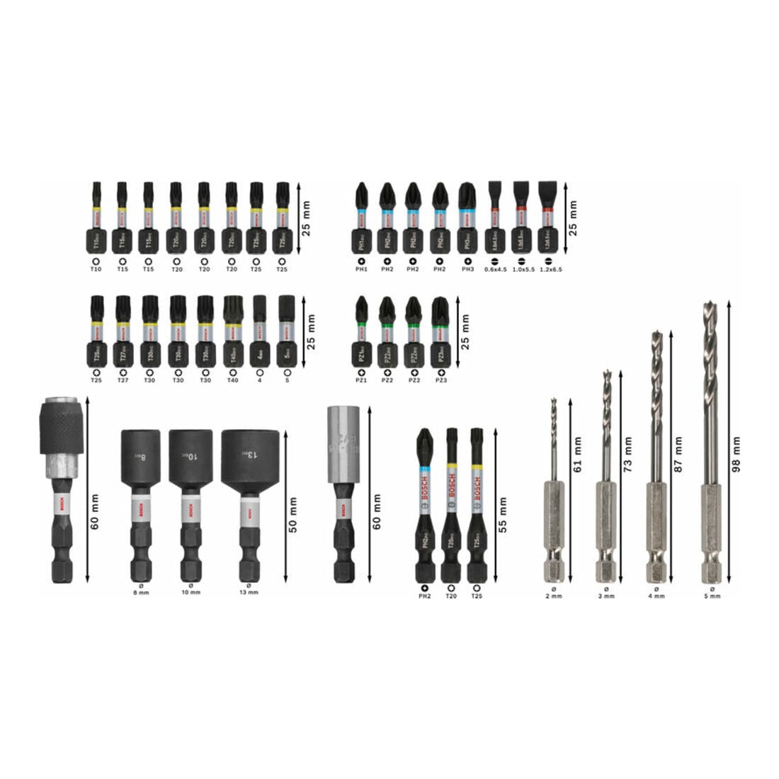 Bosch PRO Set de embouts de vissage et forets bois, 40 pcs