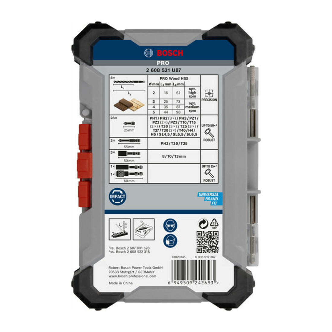 Bosch PRO Set de embouts de vissage et forets bois, 40 pcs