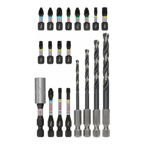 Bosch PRO Set de embouts de vissage et forets métal, 20 pcs