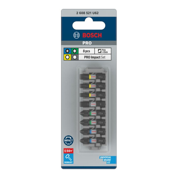 Bosch PRO Set de embouts d'impact, 25 mm, 8 pcs