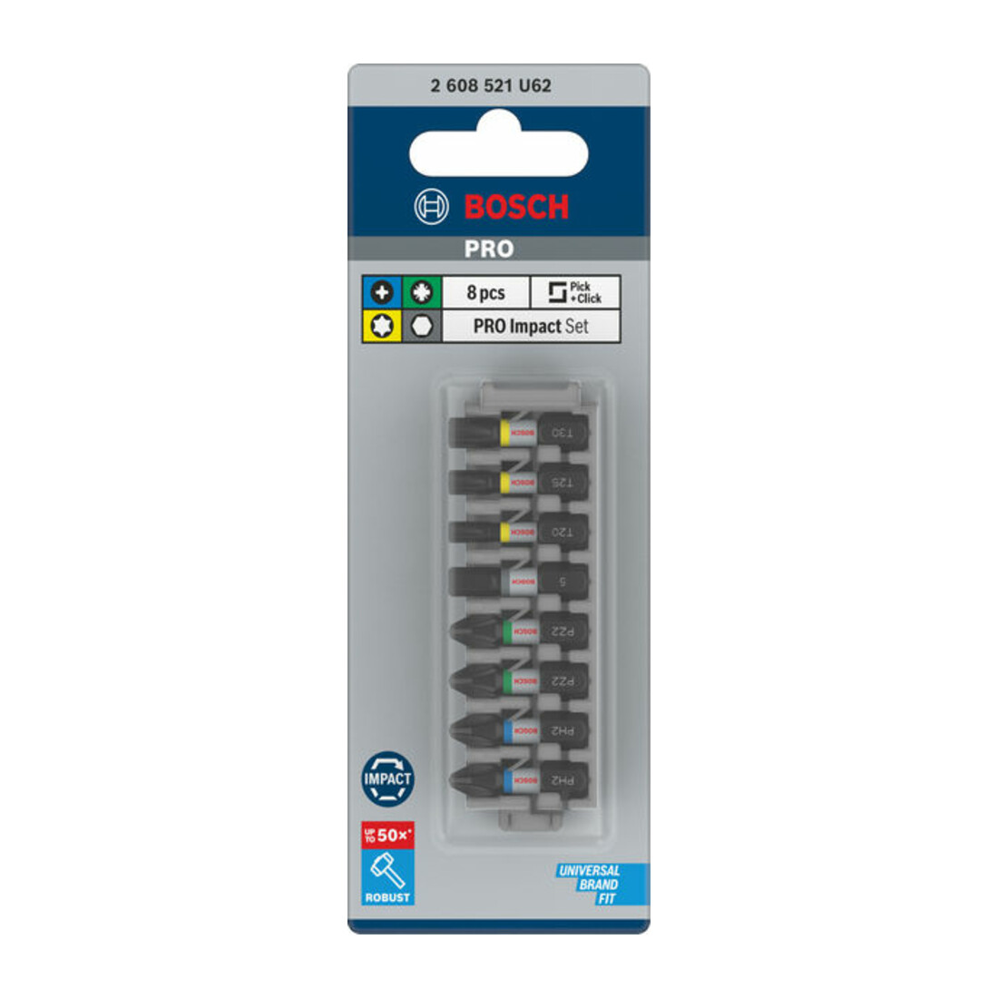Bosch PRO Set de embouts d'impact, 25 mm, 8 pcs
