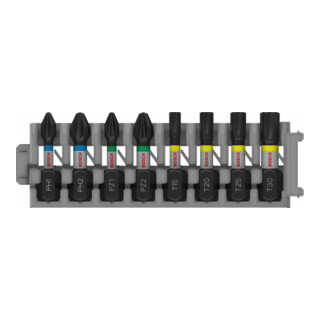 Bosch PRO Set de embouts d’impact, PH1/PH2/PZ1/PZ2/T15/T20/T25/T30, 25 mm, 8 pcs