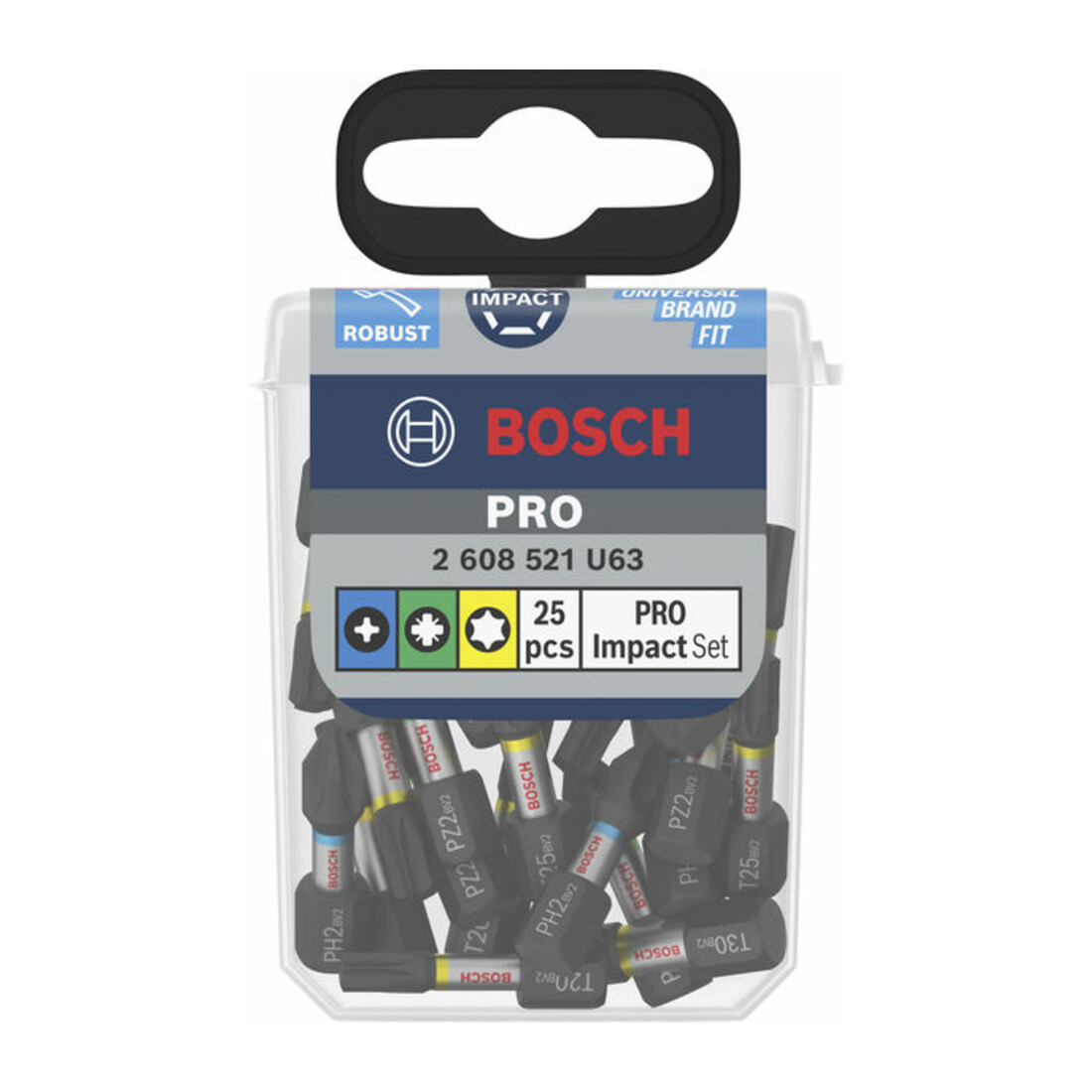 Bosch PRO Set de Embouts Impact, 25 mm, Présentoir, 10 x 25 pcs