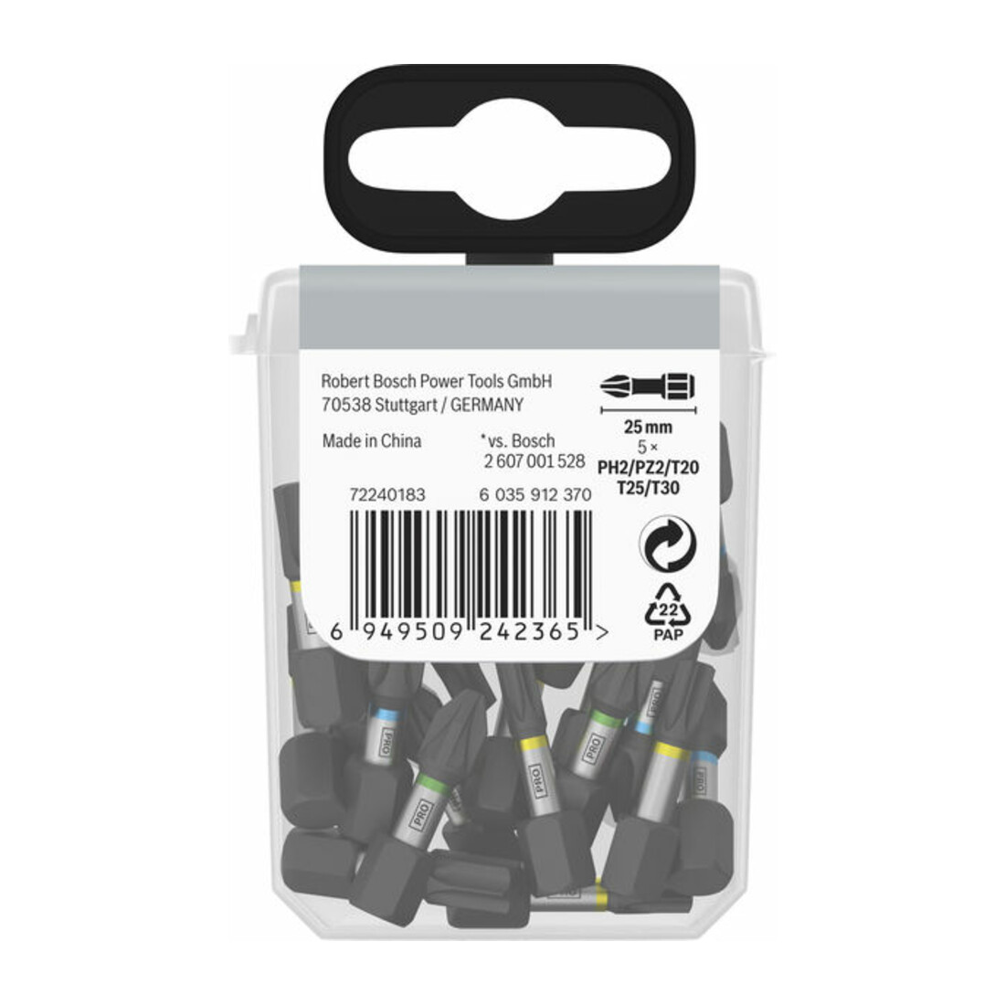 Bosch PRO Set de Embouts Impact, 25 mm, Présentoir, 10 x 25 pcs