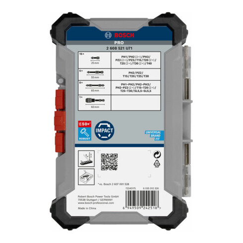 Bosch PRO Set de embouts Impact, présentoir, 6 x 31 pcs