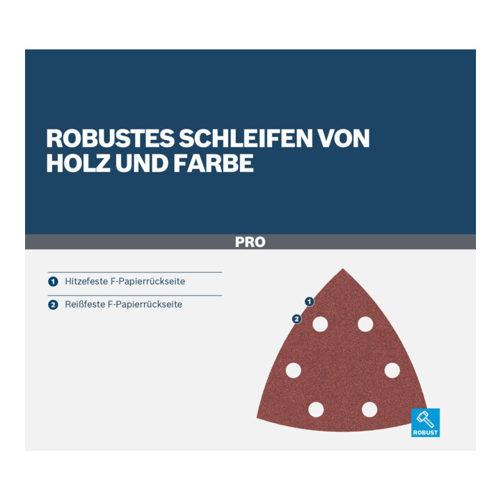Bosch PRO Set de feuilles abrasives F460, K40/80/120/180/240, 93 mm, 50 pcs, Starter Pack