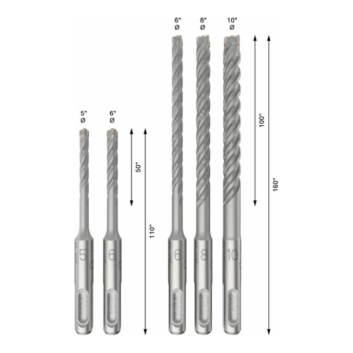 Bosch PRO Set de forets à percussion SDS plus-5X, 5/6/6/8/10 mm, 5 pcs