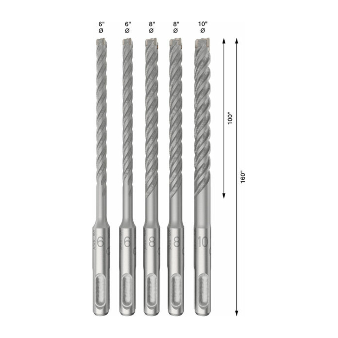 Bosch PRO Set de forets à percussion SDS plus-5X, 6/6/8/8/10 mm, 5 pcs