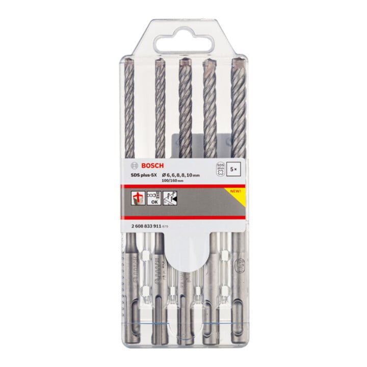 Bosch PRO Set de forets à percussion SDS plus-5X, 6/6/8/8/10 mm, 5 pcs