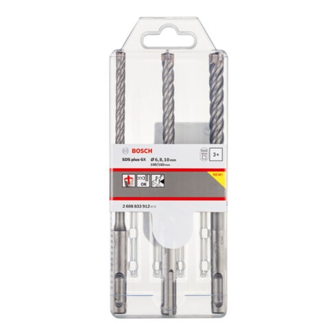 Bosch PRO Set de forets à percussion SDS plus-5X, 6/8/10 mm, 3 pcs