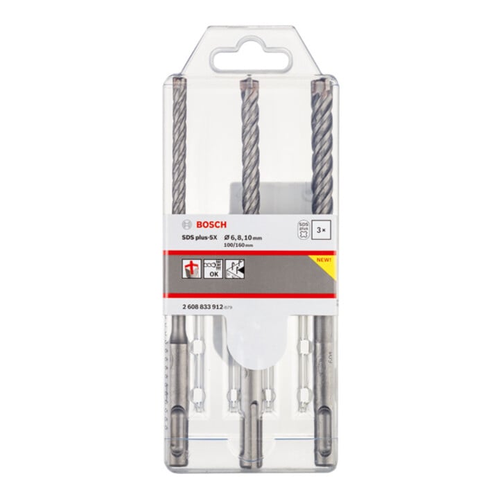 Bosch PRO Set de forets à percussion SDS plus-5X, 6/8/10 mm, 3 pcs