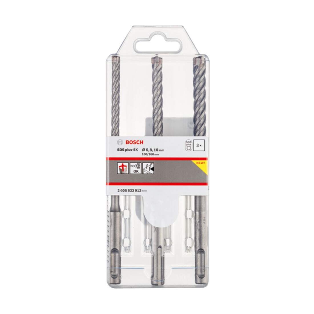 Bosch PRO Set de forets à percussion SDS plus-5X, 6/8/10 mm, 3 pcs