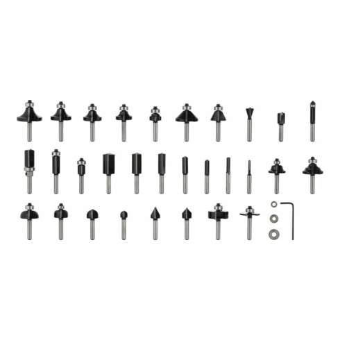 Bosch PRO Set de fraises, tige 1/4", 30 pcs