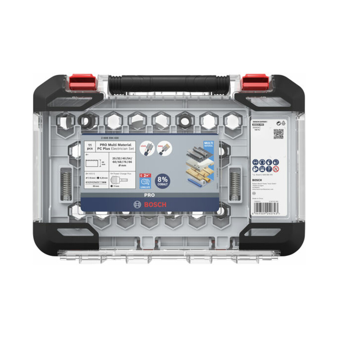 Bosch PRO Set de scies-cloches Multi Matériaux PC Plus, 25-86 mm, 11 pcs
