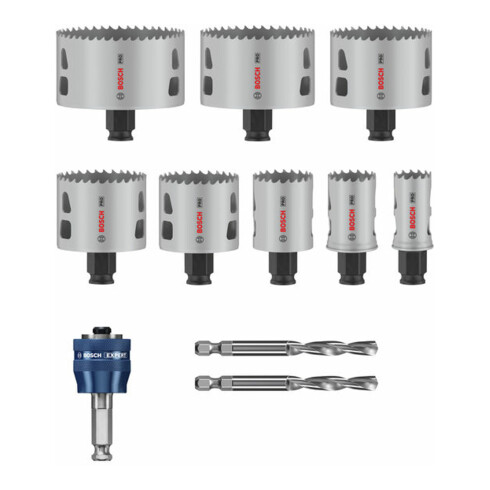 Bosch PRO Set de scies-cloches Multi Matériaux PC Plus, 25-86 mm, 11 pcs