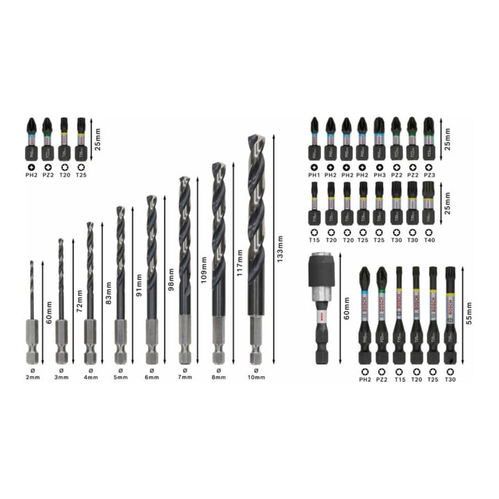 Bosch PRO Set d'embouts Impact Metal, présentoir, 6 x 35 pcs