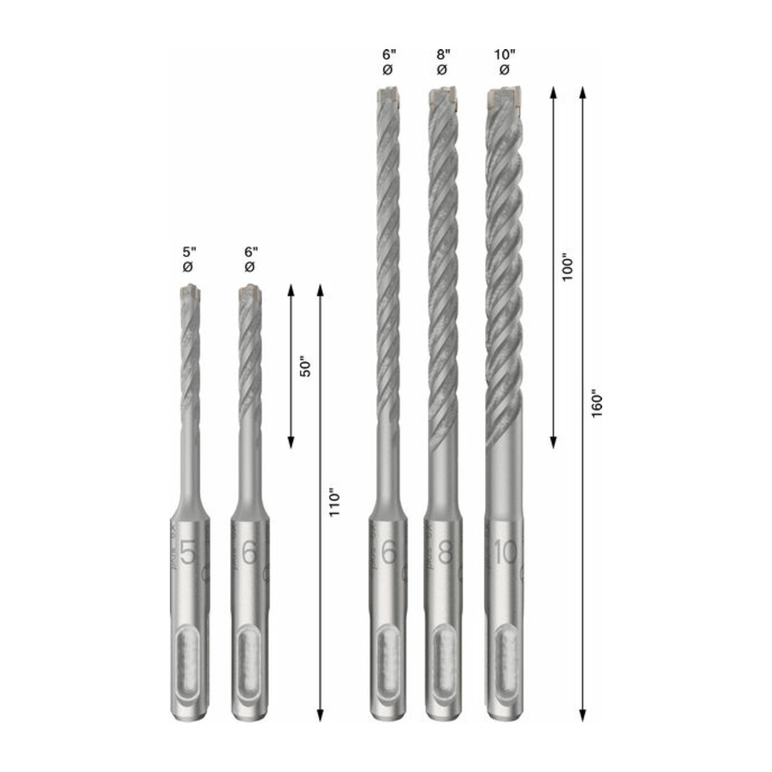 Bosch PRO Set punte per martello SDS plus-5X, 5/6/6/8/10 mm, 5 pz.