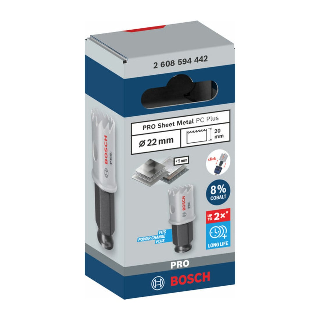 Bosch PRO Sheet Metal PC Plus Lochsäge, 22 mm