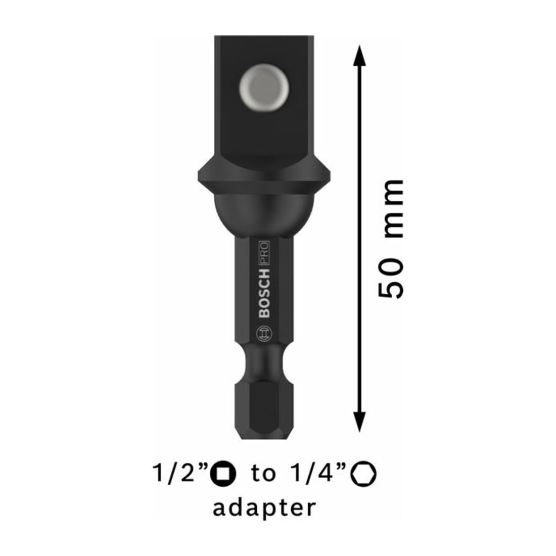 Bosch PRO Socket Adapter mit Kugelverbindung, 1/2", 50 mm