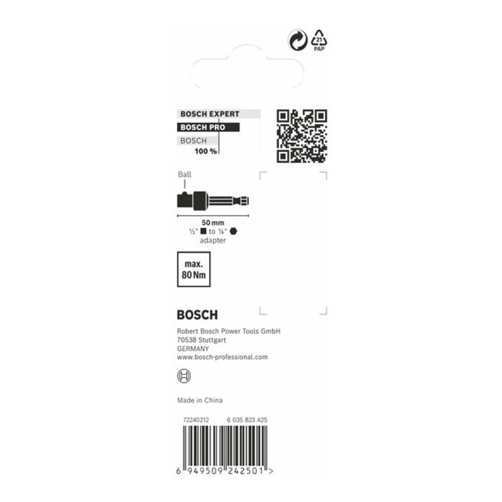 Bosch PRO Socket Adapter mit Kugelverbindung, 1/2", 50 mm