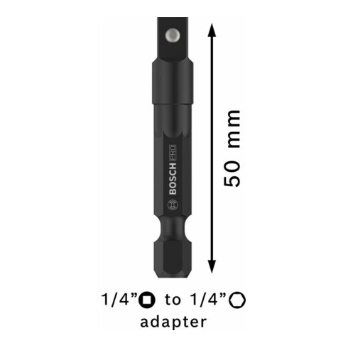 Bosch PRO Socket Adapter mit Kugelverbindung, 1/4", 50 mm