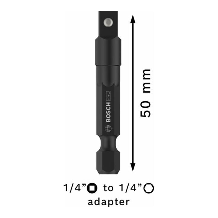 Bosch PRO Socket Adapter mit Kugelverbindung, 1/4", 50 mm