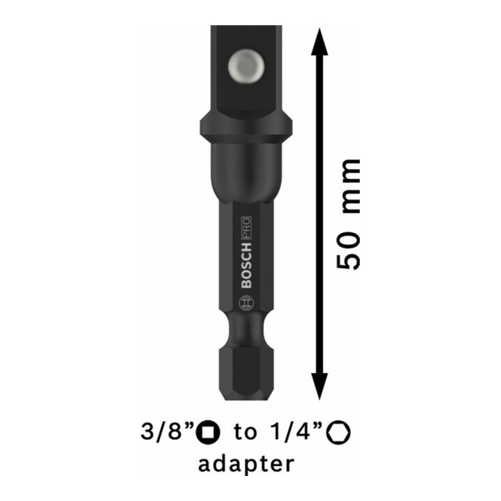 Bosch PRO Socket Adapter mit Kugelverbindung, 3/8", 50 mm