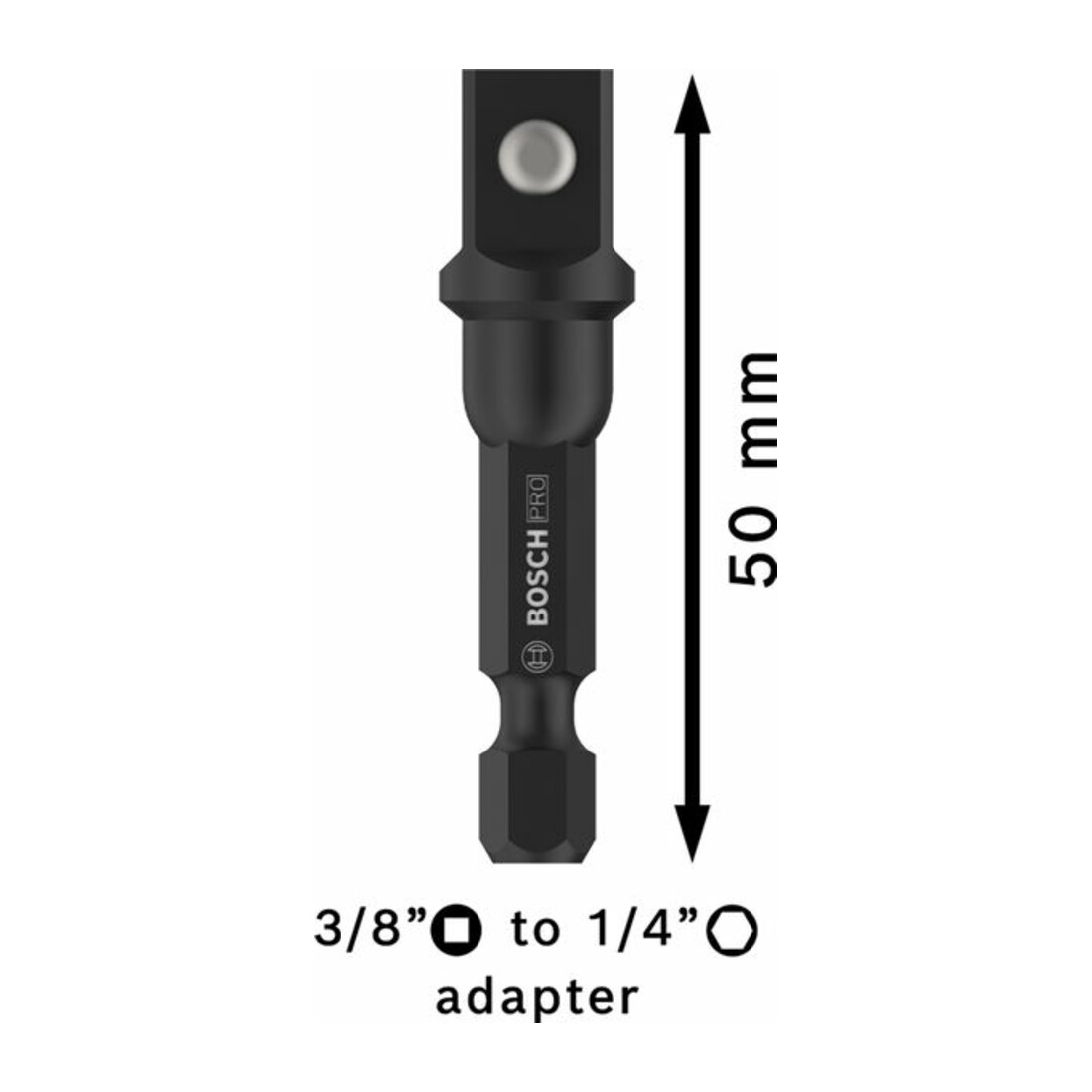 Bosch PRO Socket Adapter mit Kugelverbindung, 3/8", 50 mm