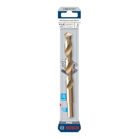 Bosch PRO Spiraalboor HSS-Co roestvrij staal, 11,5 x 94 x 142 mm