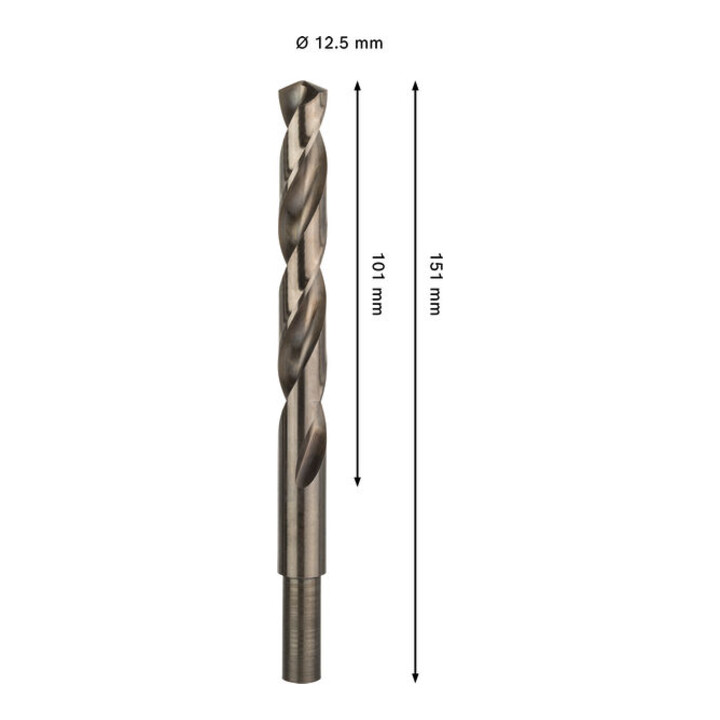 Bosch PRO Spiraalboor HSS-Co roestvrij staal, 12,5 x 101 x 152 mm