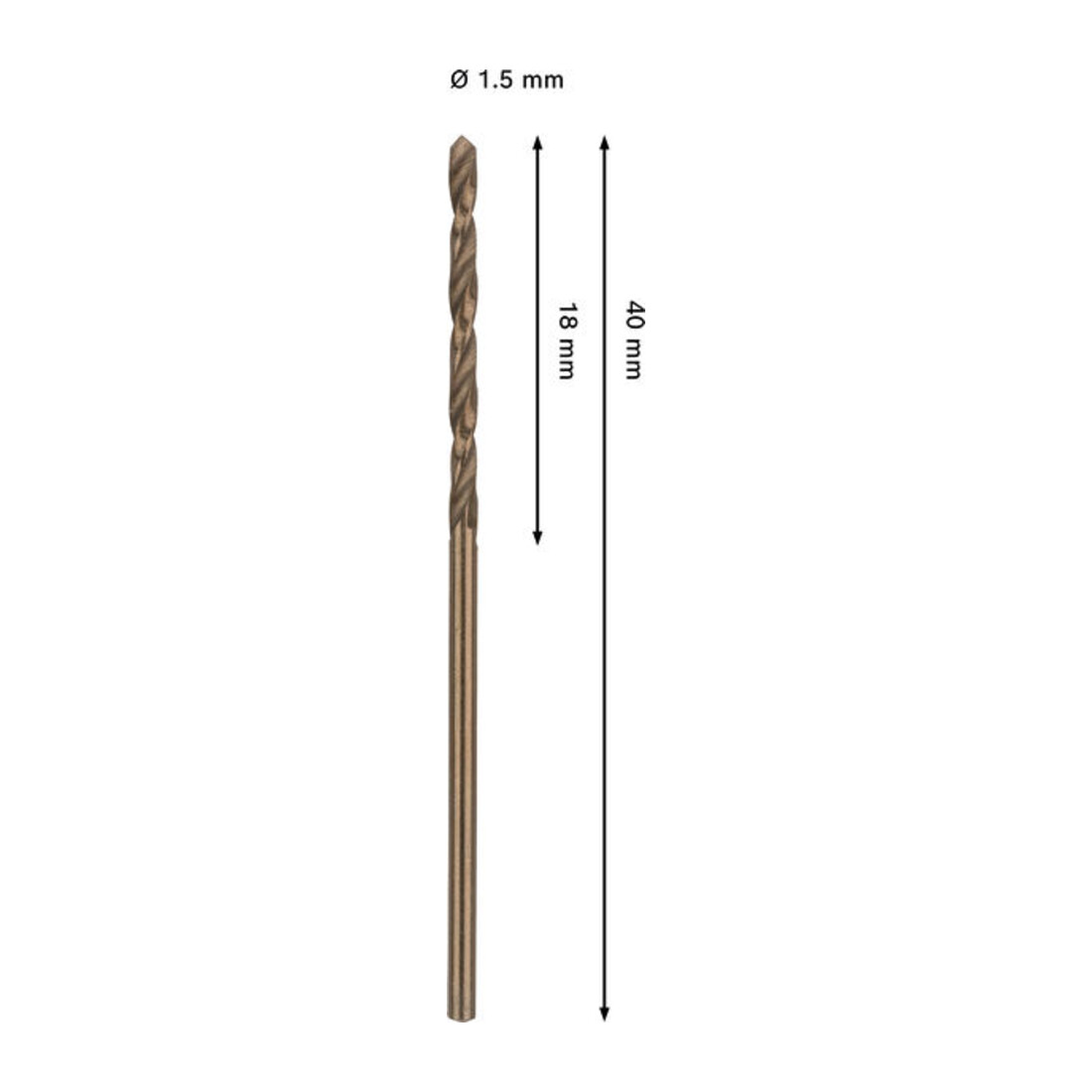 Bosch PRO Stainless Steel HSS-Co Spiralbohrer, 1,5 x 18 x 40 mm