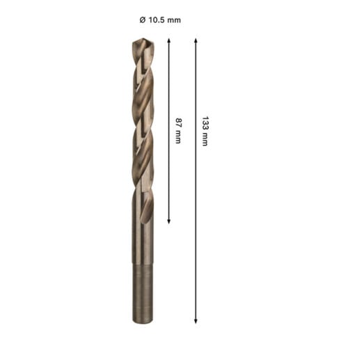 Bosch PRO Stainless Steel HSS-Co Spiralbohrer, 10,5 x 87 x 133 mm