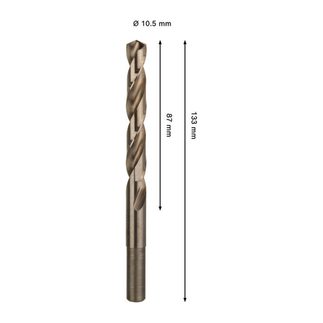 Bosch PRO Stainless Steel HSS-Co Spiralbohrer, 10,5 x 87 x 133 mm