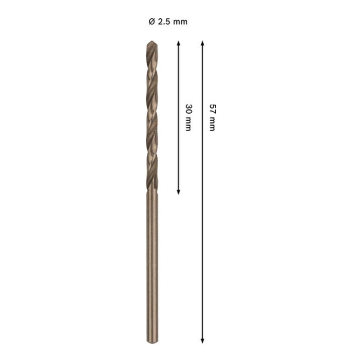 Bosch PRO Stainless Steel HSS-Co Spiralbohrer, 2,5 x 30 x 57 mm