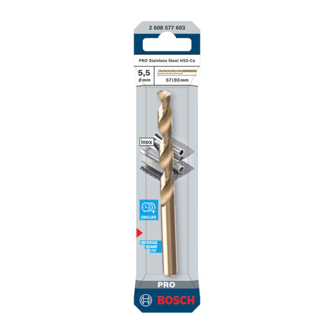 Bosch PRO Stainless Steel HSS-Co Spiralbohrer, 5,5 x 57 x 93 mm