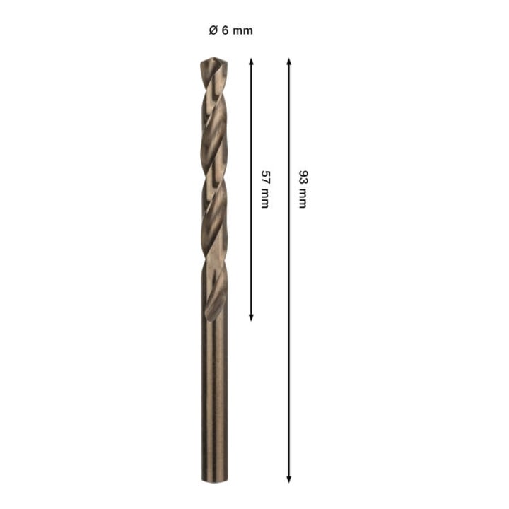 Bosch PRO Stainless Steel HSS-Co Spiralbohrer, 6 x 57 x 93 mm